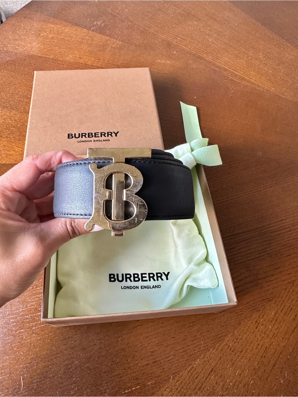 Burberry Monogram Motif Leather Belt